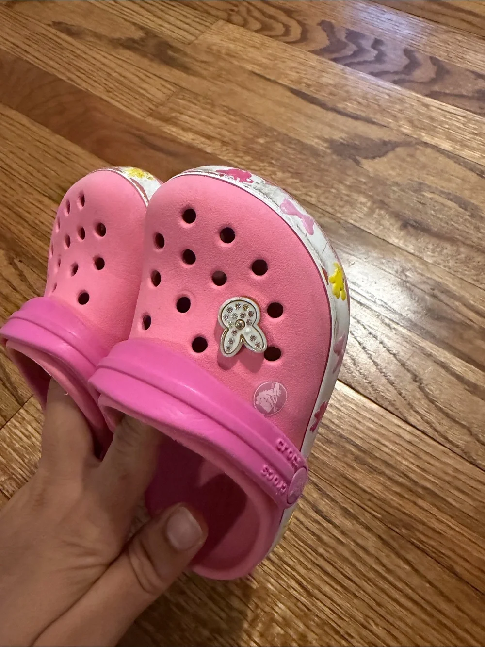 CROCS Pink Kids Clogs with Bunny Charm